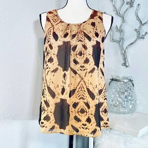 Jones New York Collection Blouse Yellow Brown Size 4